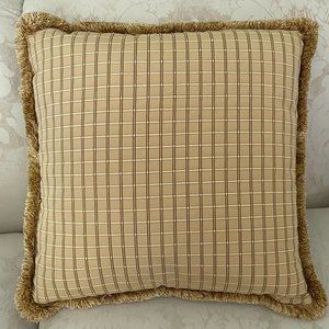Decorative Pillow -- Gold/Cream with Trim